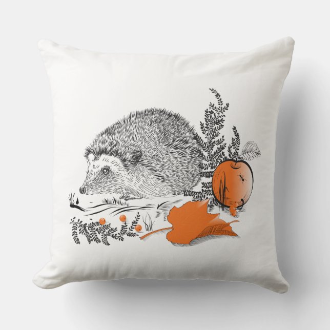Hedgehog Throw Pillow (Front)