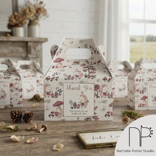 Hedgehog Toile Kids Thank You Favor Boxes