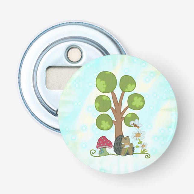 hedgehog under tree bottle opener (Front)