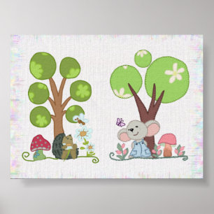 hedgehog under tree poster
