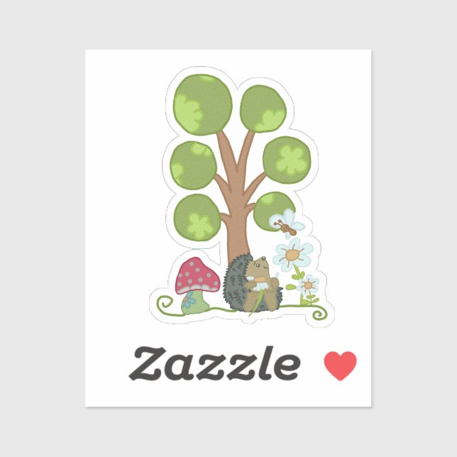hedgehog under tree sticker (Sheet)