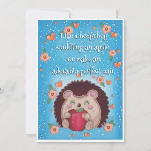 Hedgehog Valentine Holiday Card