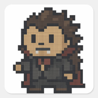 hedgehog vampire sheet square sticker