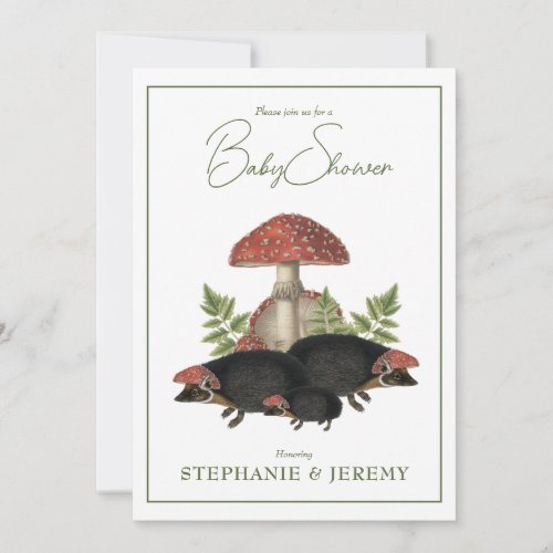 Hedgehog Whimsical Baby Shower Invitation