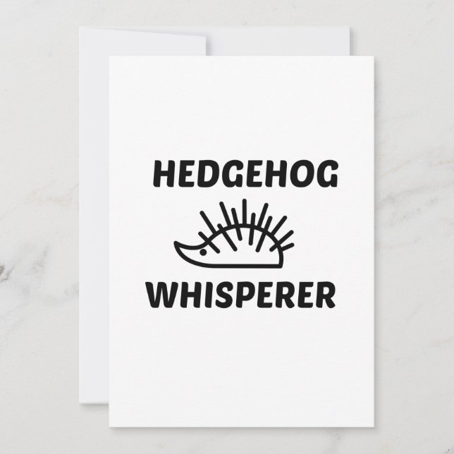 HEDGEHOG WHISPERER INVITATION (Front)