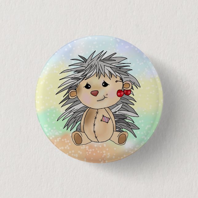 hedgehog with cherry button (Front)
