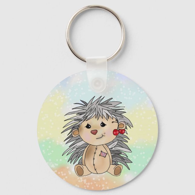 hedgehog with cherry keychain (Front)
