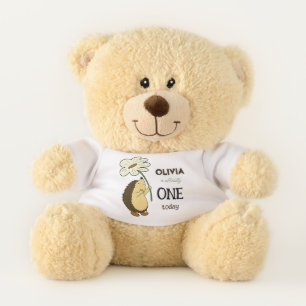 Hedgehog with flower teddy bear
