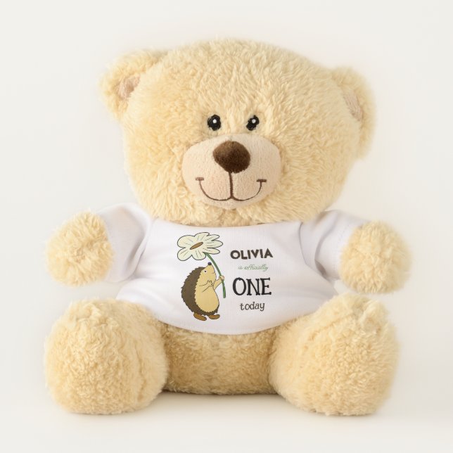 Hedgehog with flower teddy bear (Front)