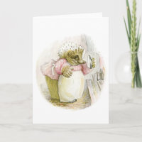 Hedgehog with Iron Mrs Tiggy-Winkle Card