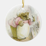Hedgehog With Iron Mrs Tiggy-winkle Ceramic Ornament at Zazzle