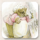 Hedgehog With Iron Mrs Tiggy-winkle Drink Coaster at Zazzle