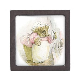 Hedgehog With Iron Mrs Tiggy-winkle Keepsake Box by FaerieRita at Zazzle