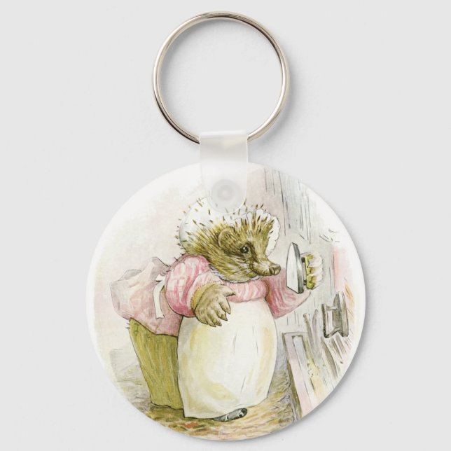 Hedgehog with Iron Mrs Tiggy-Winkle Keychain (Front)