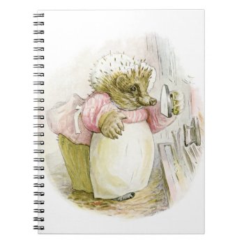 Hedgehog With Iron Mrs Tiggy-winkle Notebook by FaerieRita at Zazzle