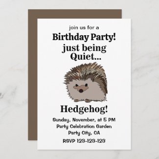 Hedgehog Woodland Animal Birthday Party Invitation
