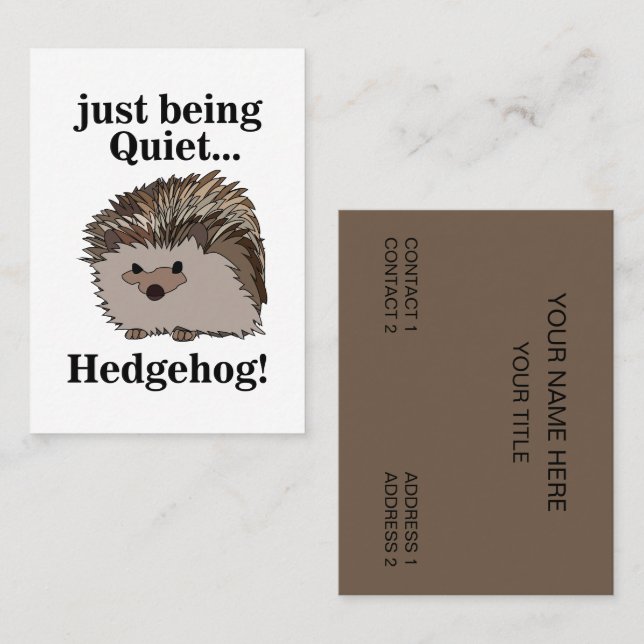 Hedgehog Woodland Animal  Business Card (Front/Back)