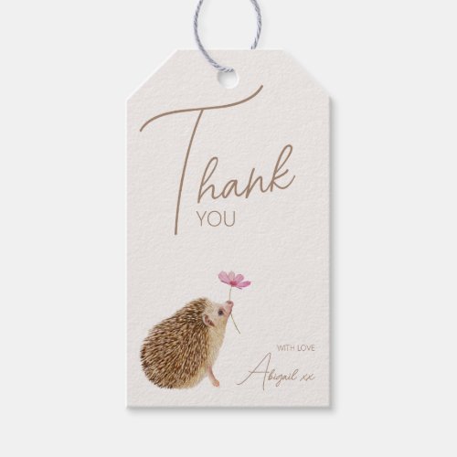 Hedgehog Woodland Forest Baby Shower Gift Tags