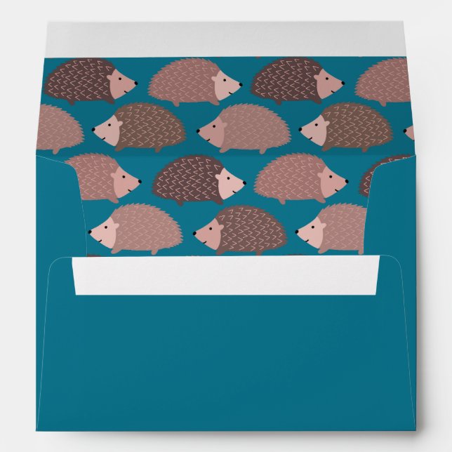 Hedgehog woodland pattern envelope (Back (Bottom))