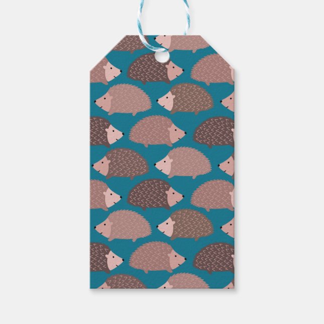 Hedgehog woodland pattern gift tags (Front)