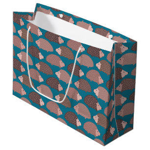 Hedgehog woodland pattern large gift bag