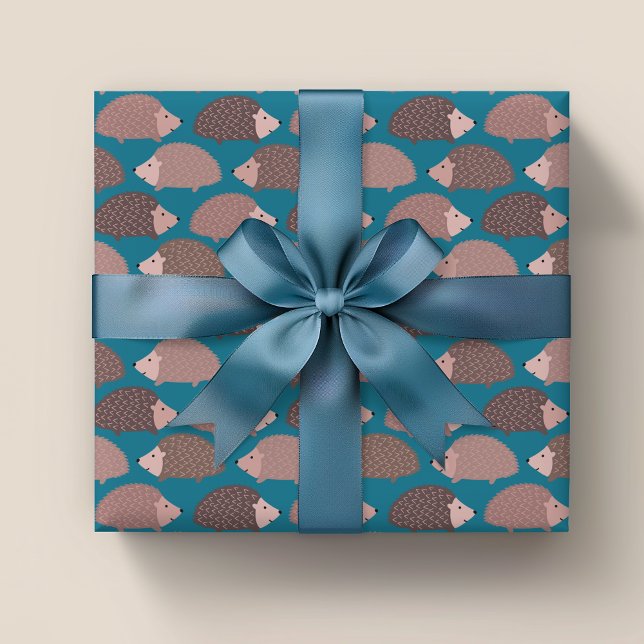 Hedgehog woodland pattern wrapping paper sheets (Hedgehog wrapping paper, perfect for kids and animal lovers)