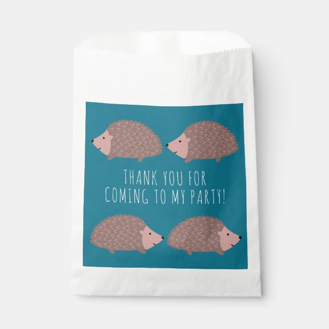 Hedgehog woodland Thank You Favor Bag (Front)