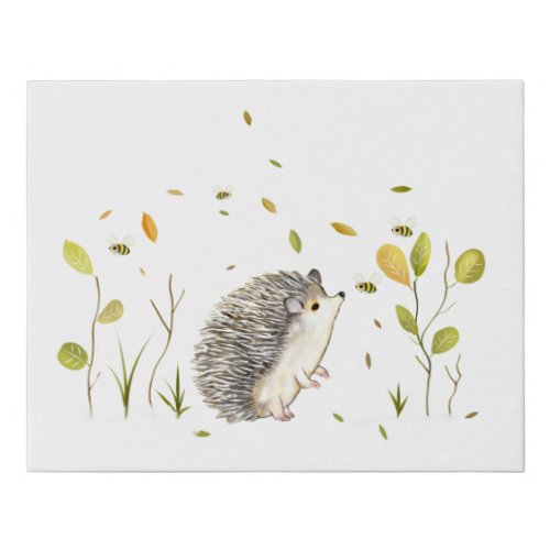 Hedgehog Wrapped Canvas Print