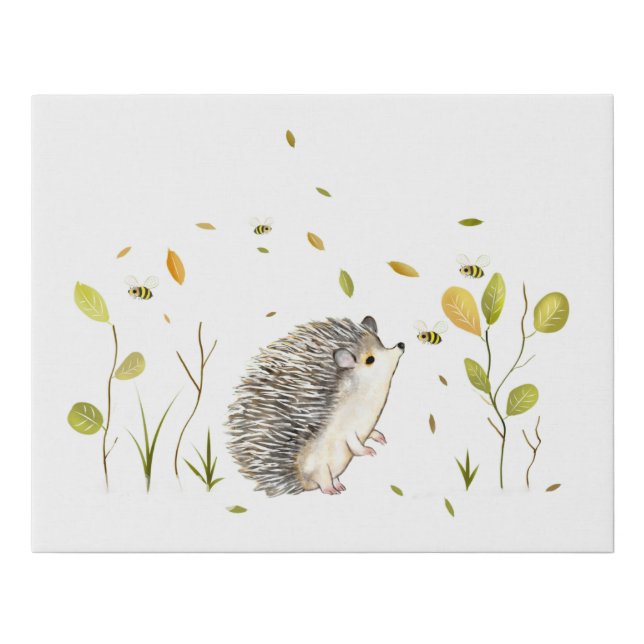 Hedgehog Wrapped Canvas Print (Front)