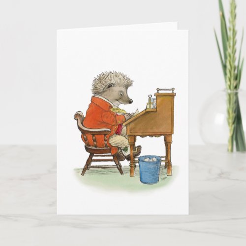 Hedgehog Writer Note Card