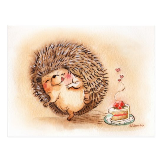 Hedgehog Yum Postcard