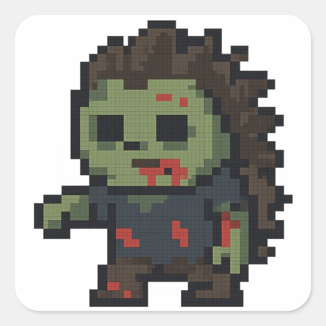 hedgehog zombie sheet square sticker (Front)
