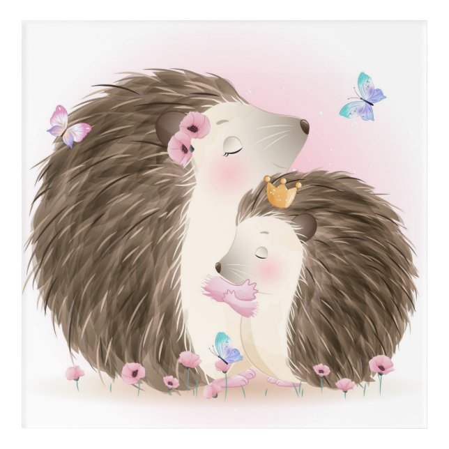 Hedgehogs Acrylic Print (Front)