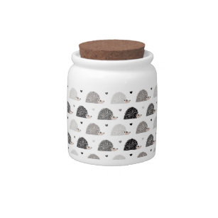 Hedgehogs and Hearts Candy Jar