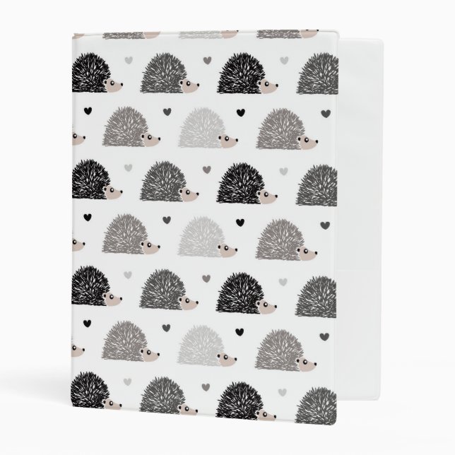 Hedgehogs and Hearts Mini Binder (Front/Inside)
