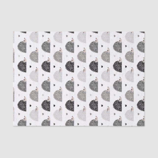 Hedgehogs and Hearts Tissue Paper (Front)