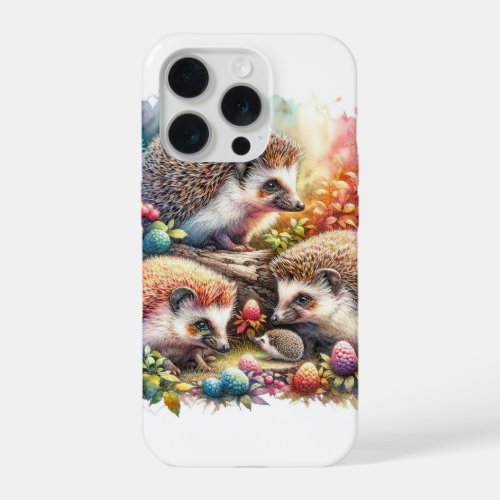 Hedgehogs AREF2207 _ Watercolor iPhone 15 Pro Case