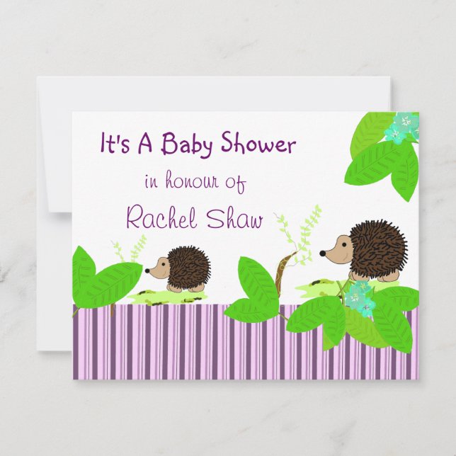 Hedgehogs Baby Shower Invitation (Front)