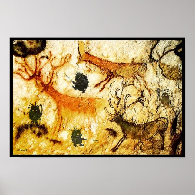Hedgehogs Cave Painting Poster (Front)