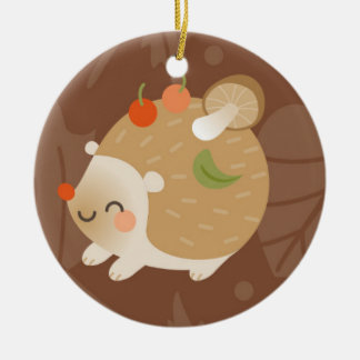 Hedgehogs Ceramic Ornament