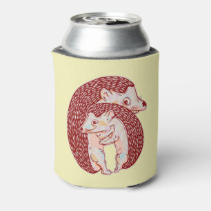 Hedgehogs hugging can cooler