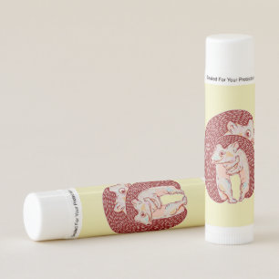 Hedgehogs hugging lip balm