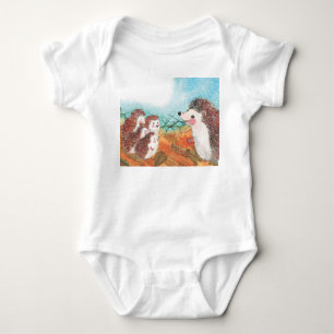 Hedgehogs Illustration  Baby Bodysuit