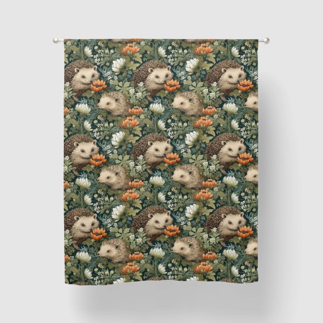 Hedgehogs in an Old English Garden Blackout Curtains (Front)