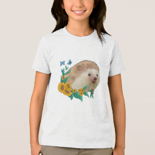 Hedgehogs in flowerbed Tri-Blend shirt