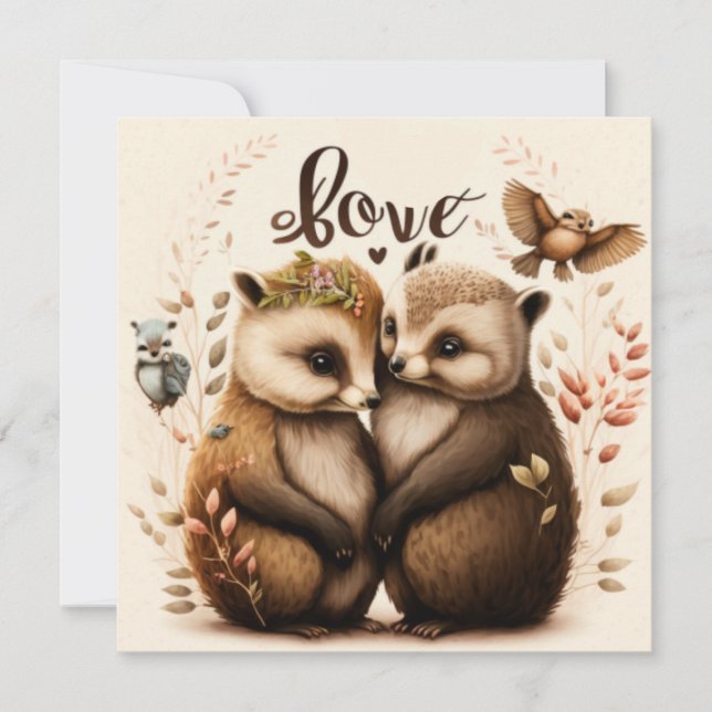  hedgehogs in love   (Front)