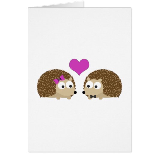 Hedgehogs in love cards (Front)