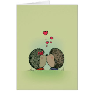 Hedgehogs in love cards