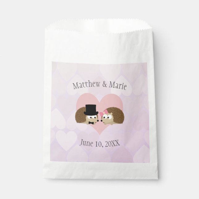 Hedgehogs in Love Favor Bag (Front)