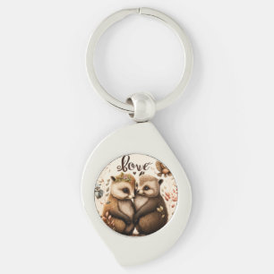  hedgehogs in love    keychain